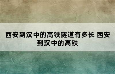 西安到汉中的高铁隧道有多长 西安到汉中的高铁